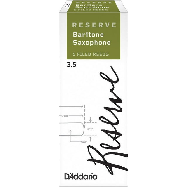 D'Addario Reserve Baritone Saxophone Reeds - #3-1/2, 5 Box