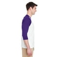 thumbnail image 4 of Gildan - Heavy Cotton Raglan Three-Quarter Sleeve T-Shirt - 5700, XS, WHITE/ PURPLE, 4 of 4