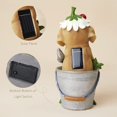 thumbnail image 5 of Estatua de jardín: cachorro con chicle y luces LED con energía solar para decoración de césped de patio interior y exterior, 29,8 x 15,6 cm, decoración navideña, 5 of 5