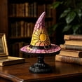 thumbnail image 6 of Qocolcyl Halloween Decor Witch Hat Lamp Gift,LED Halloween Night Light Table Decorations for Home Indoor,Handcrafted Retro Resin Witchy Decor for Shelf Mantel,Gothic Party Home Decoration (USB Power), 6 of 7