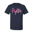 thumbnail image 2 of Wild Bobby, Fighter Breast Cancer Survivor, Breast Cancer Awareness, Men Graphic Tee, Navy, 3X-Large, 2 of 4