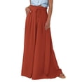 thumbnail image 1 of Pantalones PRETTYGARDEN Palazzo de Pierna Ancha Rojo Ladrillo XL, 1 of 7