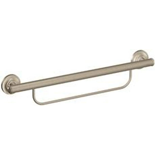 Moen Brushed Nickel 24" Grab Bar With Towel Bar