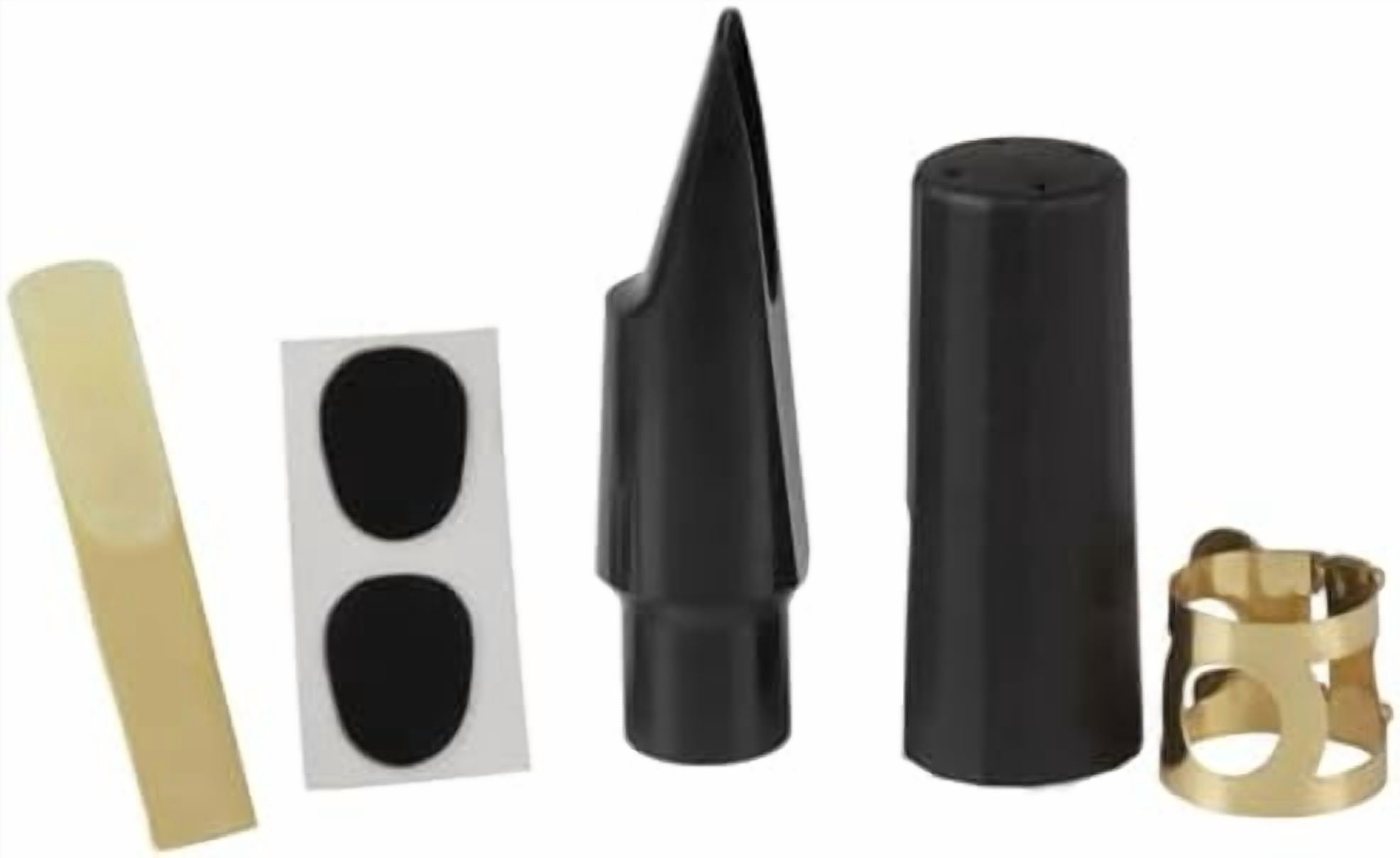 Tenor Sax Mouthpiece Kit Includes Saxophone Mouthpiece, Brass Ligature Fastener, Plastic Cap 2.5 Reed and Cushions Pads Fit for Tenor Sax Parts and Accessories 26 Pieces