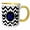 Yellow/White, variant on 3drose, Black and White Chevron Monogram Blue Initial K, 11oz Two-tone Yellow Mug