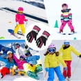 thumbnail image 4 of Inteprter 1 par de manoplas para niños, guantes gruesos estampados impermeables de invierno, artículos deportivos cómodos portátiles para actividades Suministros térmicos Negro Inteprter HA059841-04B, 4 of 6