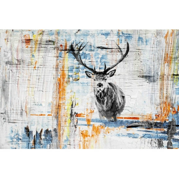 "Staring Deer" Painting Print on Wrapped Canvas