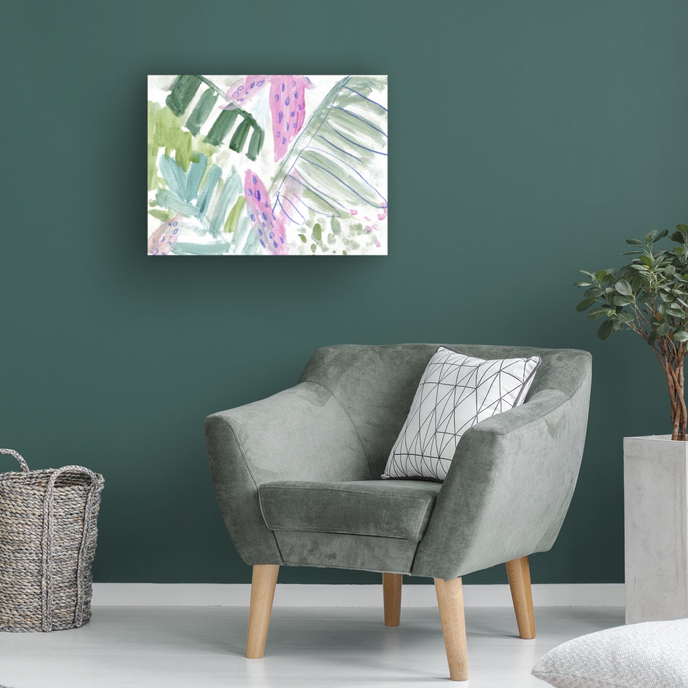Canvas Wall Art - Melissa Wang 'Tropical Abstraction I' Wall Art for Living Room, Bedroom, or Office Décor by Trademark Fine Art - 19 x 14 Inches