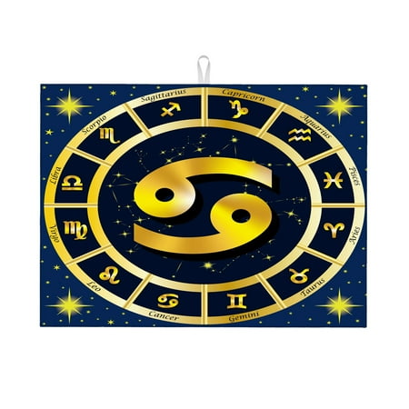 

Dish Drying Mat Constellations Crab Microfiber Absorbent Drying Mats Reversible Kitchen Countertop Protector Dishes Drainer Rack Pad 18x24 Inch