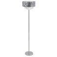 thumbnail image 1 of All The RagesLF1000-ZBA Trendy Crystal and Chrome Floor Lamp with Zebra Print Drum Shade, 1 of 4