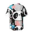 thumbnail image 2 of Sigee Panda Cute Pink Hearts Print Men's Shirts Casual Button Down Short Sleeve Summer Beach Shirt Hawaiian Vacation Shirts Tee Shirt-3X-Large, 2 of 7
