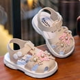thumbnail image 5 of WNVMWI Toddler Girl Closed Toe Sandals Summer Kids Soft Soled Walking Shoes with Ankle Strap Girls Non-Slip Sandal Beige Size 5.5, 5 of 6