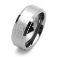 thumbnail image 2 of Women's 8MM Comfort Fit Tungsten Carbide Wedding Band Celtic Key Engraved Beveled Edges Ring (7 to 14), 10.5, 2 of 3