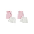 thumbnail image 2 of BemeyourBBs 2Pcs Toddler Baby Girl Football Little Infant Baby Girl Summer Clothes Sleeveless Lapel Collar Soccer Embroidered Tank Vest Tops with Pleated Skirt Set Toddler Baby Girl Summer Outfit, 2 of 9