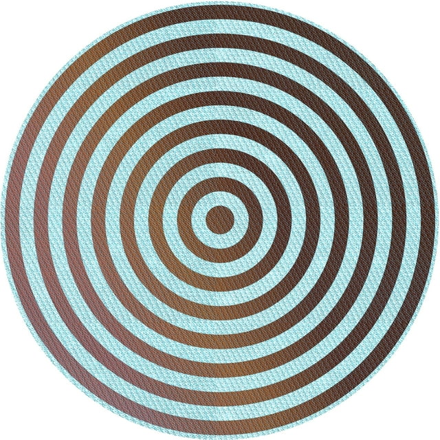 Ahgly Company Machine Washable Indoor Round Transitional Blue Lagoon Blue Area Rugs, 5' Round
