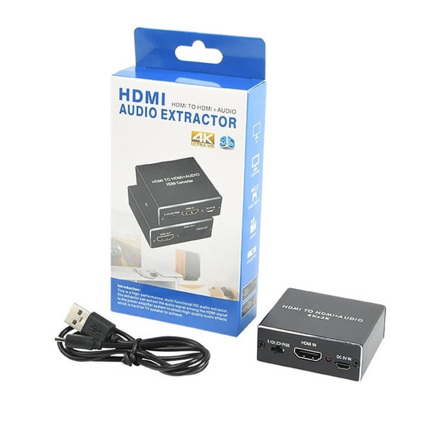 Divisor de audio HDMI + 3,5 Decodificador de audio/vídeo spdif de fibra 4k Convertidor de decodificación 5.1