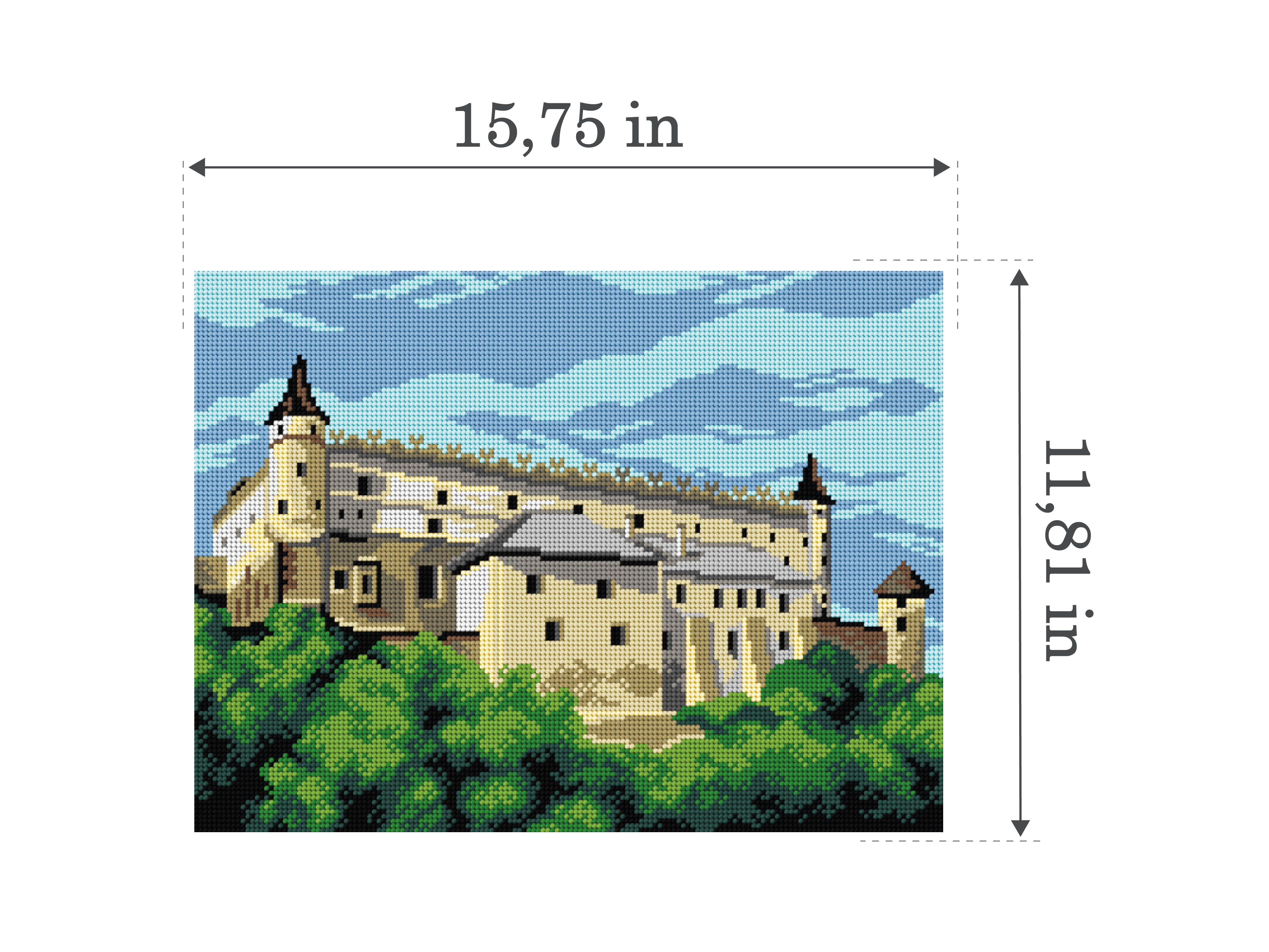 Needlepoint canvas for halfstitch without yarn Zvolen Castle 3584J