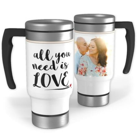 - Stainless Steel Photo Travel Mug with Handle