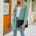 thumbnail image 4 of Vedolay Cardigan Sweaters for Women Open Front Long Sleeve Button Down Knit Cardigan Coat 2023 Green,L, 4 of 5