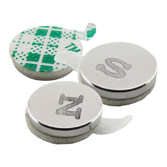 Discos magnéticos con adhesivo Master Magnetics, plata y neodimio