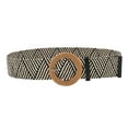 thumbnail image 2 of Dress Choice Women Belts For Dresses, Elastic Straw Rattan Waist Band Bohemian Dress Braided Waist Belt With Wood Buckle, 2 of 8
