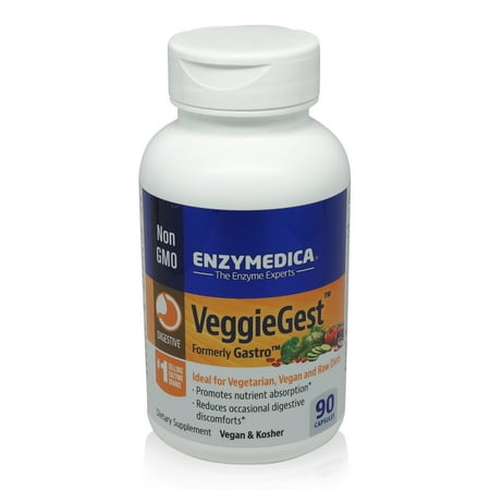 Enzymedica - VeggieGest Digestive Enzymes Ideal for Vegetarian Vegan & Raw Diets 90