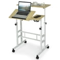 thumbnail image 3 of YYAo Computer Desk,Work Station Desk, Computer Desk,Mobile Standing up Desk Adjustable Computer Desk Tilting Workstation-Natural, 3 of 9