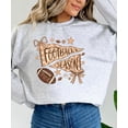 thumbnail image 5 of Football Season Sweatshirt Women Coquette Bow Pennant Game Day Crewneck, Gray Sweatshirt, XL, 5 of 8