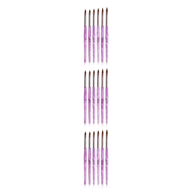Soidarity 6 Pieces Nail Brush Set Flexible Gentle Appearance Gel Pen Painting Plastic Bright Tools DIY Elegant Nib Thin Type1 NO1
