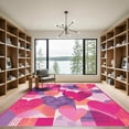 thumbnail image 2 of ODIKA 5'x7' Machine Washable Non-Slip Area Rug, Geometric Hot Pink High Traffic Rug with Pad, Pink, 1059821, 2 of 8