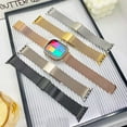 thumbnail image 5 of Dwitch Fashion Business Metal Watch Band for iWatch Series 10 9 8 7 6 5 4 3 2 1 SE with Double Button Clasp, Slim Mesh Metal Strap for Apple Watch 38mm 40mm 41mm 42mm,Non-Magnetic Watch Band,Gold, 5 of 6