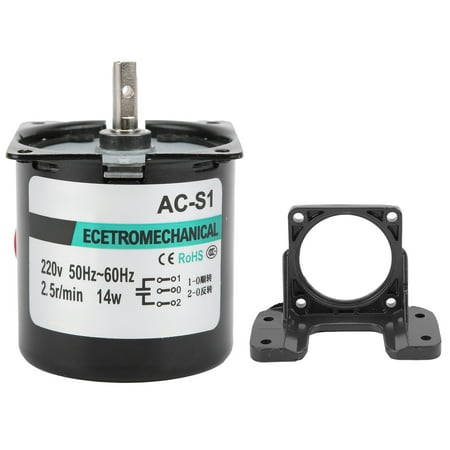 

AC Synchronous Motor 14W Permanent Magnet 2Way High Torsion Central Shaft Bracket XD60KTYZ(2.5rpm/min AC220V)