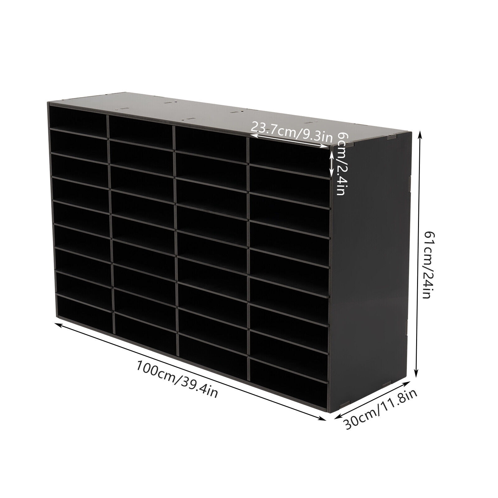Desktop File Holder, Office Mailbox 36-compartment Literature Organizer Black Literature Organizer, 39.4*11.8*24in