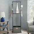 thumbnail image 7 of Heavy Duty Coat Rack with Storage Basket Metal Hanging Clothes Rack with Marble Base Modern Standing Clothing Rack for Entryway Bedroom Living Room Hotel 19.69 x 13.39 x 67.72 Inches (Black), 7 of 7