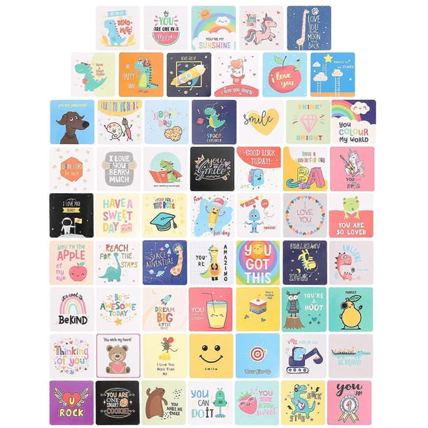 60pcs Lunch Box Note Motivational and Inspirational Bento Box Cards Writable Cards