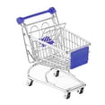 thumbnail image 3 of Baoblaze Mini Shopping Cart Supermarket Metal Handcart Toy Ornament Desktop Organizer blue, 3 of 8
