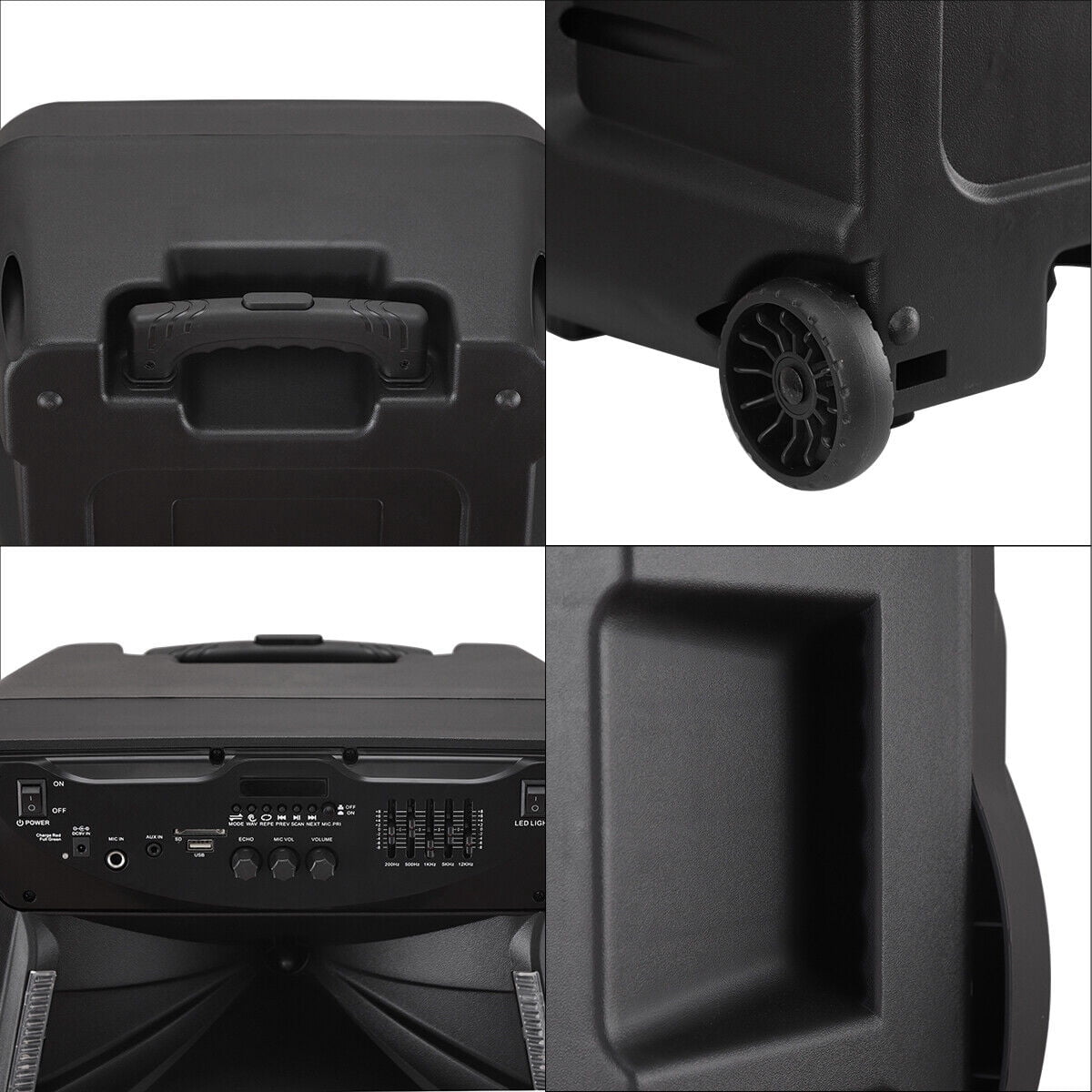 2700W Portable Bluetooth Speaker with Tripod Stand 15" Woofer Party PA Sound System Horn Tweeter Mic