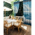 thumbnail image 5 of Outdoor Curtains for Patio, Blue Sky Ocean Waterproof Blackout Outside Curtain for Porch/Pergola/Gazebo, Coastal Sea Waves Summer Window Scenery Thermal Insulated Drapes, 1 Panel, 54 x 95 Inch, 5 of 8