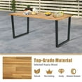thumbnail image 3 of Spaco 6-Person Acacia Wood Outdoor Dining Table with 2 Inch Umbrella Hole, Patio&nbsp;Dining&nbsp;Table, Brown, 3 of 6