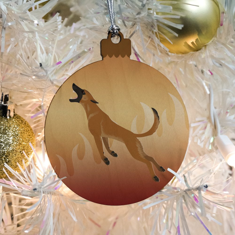 Belgian Malinois Dog Bite Training Wood Christmas Tree Holiday Ornament