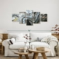 thumbnail image 2 of Elephant Stock Abstract Flow Wall Art - Horizontal Multi Panel Canvas - Living Room Wall Decor - Abstract Multi Panel - Gold And Black Decor - 55" x 24", 2 of 8
