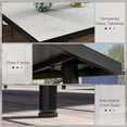 thumbnail image 4 of White Square Outdoor Dining Table for 4 - Marble Effect Glass & Steel Patio Table, 35.4" x 35.4" x 29.1", 4 of 7
