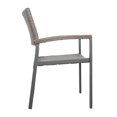 thumbnail image 4 of GDF Studio Swarthmore Outdoor Aluminum Dining Chairs with Faux Wood Accents, Set of 4, Silver, Gray, Natural Brown, Wicker, 4 of 5