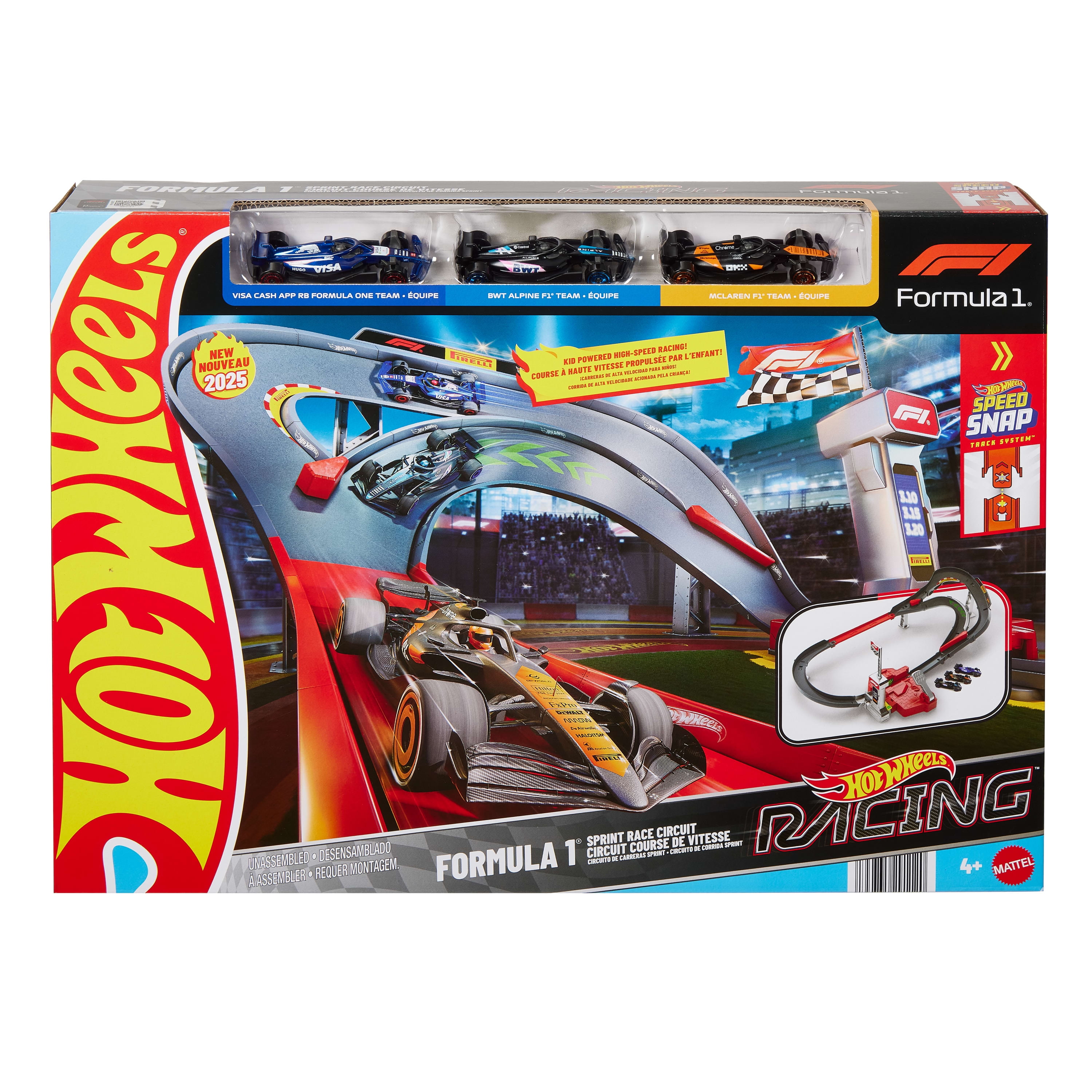 Hot Wheels-Circuit de course sprint-coffret avec 3voitures Hot-Wheels-Racing-Formula-1