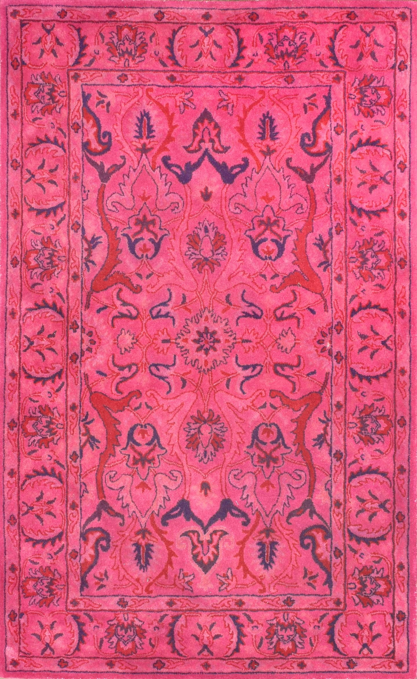 nuLOOM Leaflet Fountain Boho Wool Runner Rug, 4 ft x 6 ft, Pink nuLOOM Leaflet Fountain Boho Wool Area Rug, 6\u0027 x 9\u0027, Pink