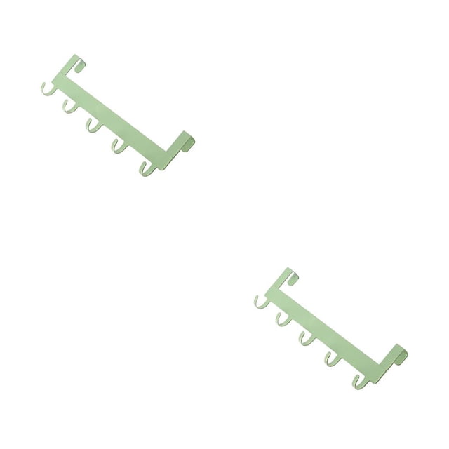 Billuyoard Gancho para puerta montado en la pared sin perforaciones, ganchos colgantes para abrigos, colgador para sombreros, accesorio para Verde 2Conjunto
