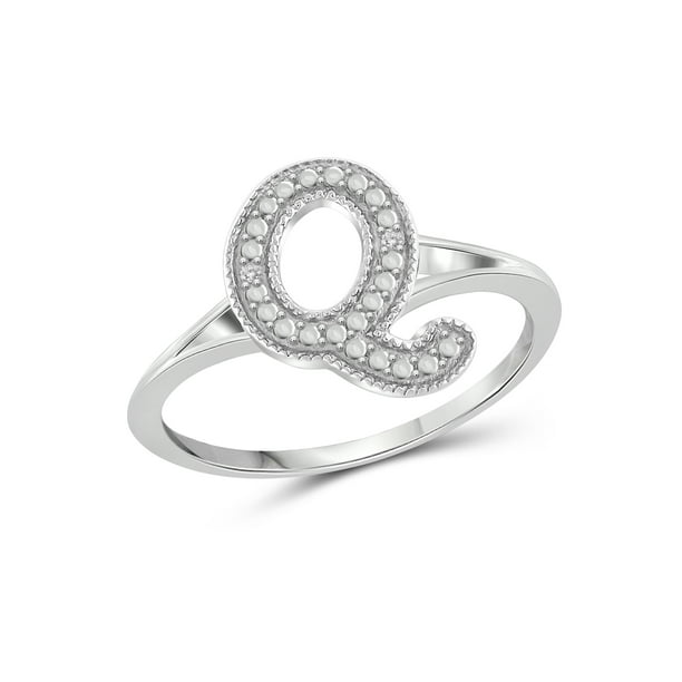 White Diamond Sterling Silver Initial Spell