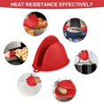 thumbnail image 6 of Mini Silicone Oven Mitts Heat Resistant, Rubber Oven Mitt Gloves, Finger Pinch Grips, Pot Holder, Silicone Potholder for Kitchen Cooking & Baking 1 Pair, Red, 6 of 7