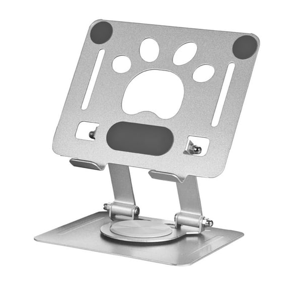 Desk Tablet Stand with 360°Rotation, Universal Iron Metal Tablet Stand Holder Adjustable Foldable Stable with Non-Slip Pads Heat Dissipation Frame, Compatible with Tablet/Pad/Phone and More