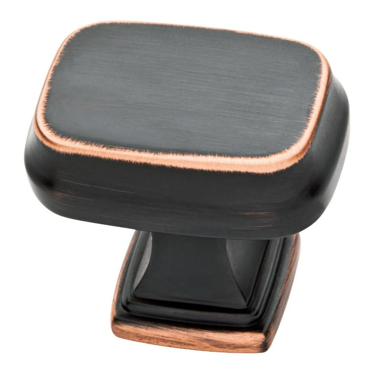 Brightened Opulence 1-5/16 in. (33mm) Bronze with Copper Highlights Square Cabinet Knob Brightened Opulence 1-5/16 in. (33mm) Bronze with Copper Highlights Square Cabinet Knob
